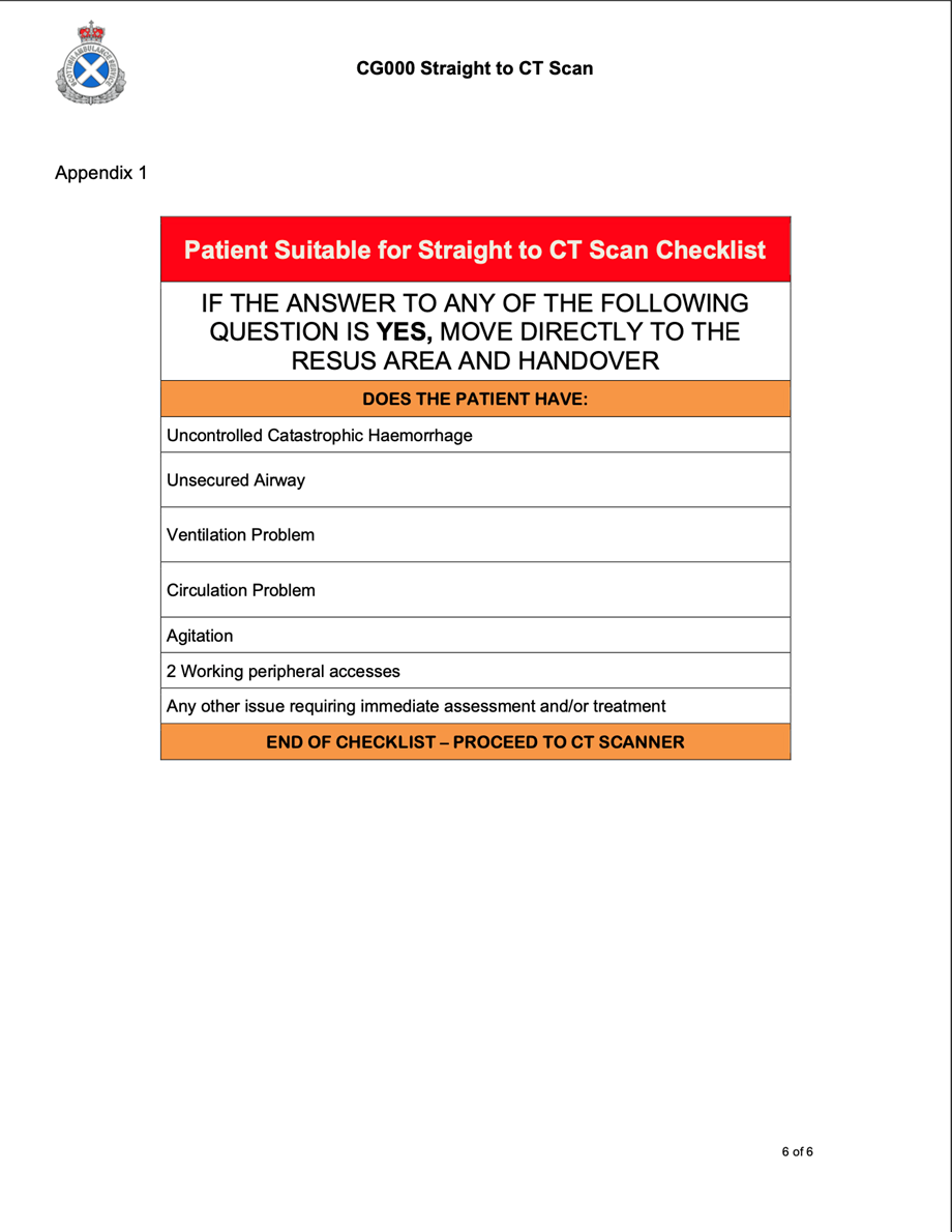 Straight to CT scan protocol - part 6