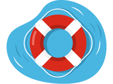 A life buoy at sea