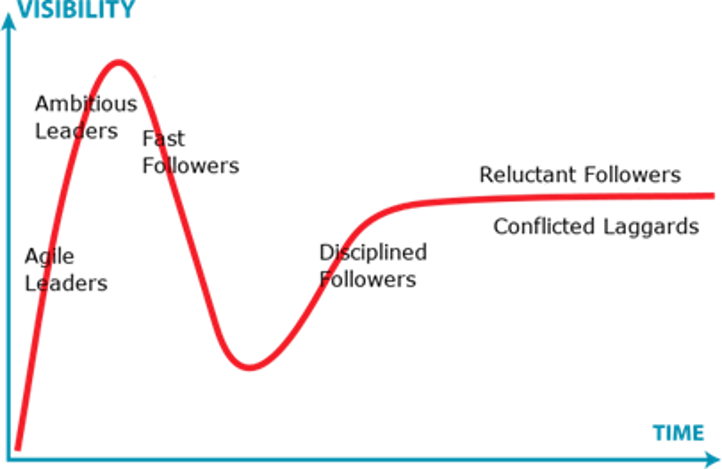 Uptake groups in the Gartner hype cycle